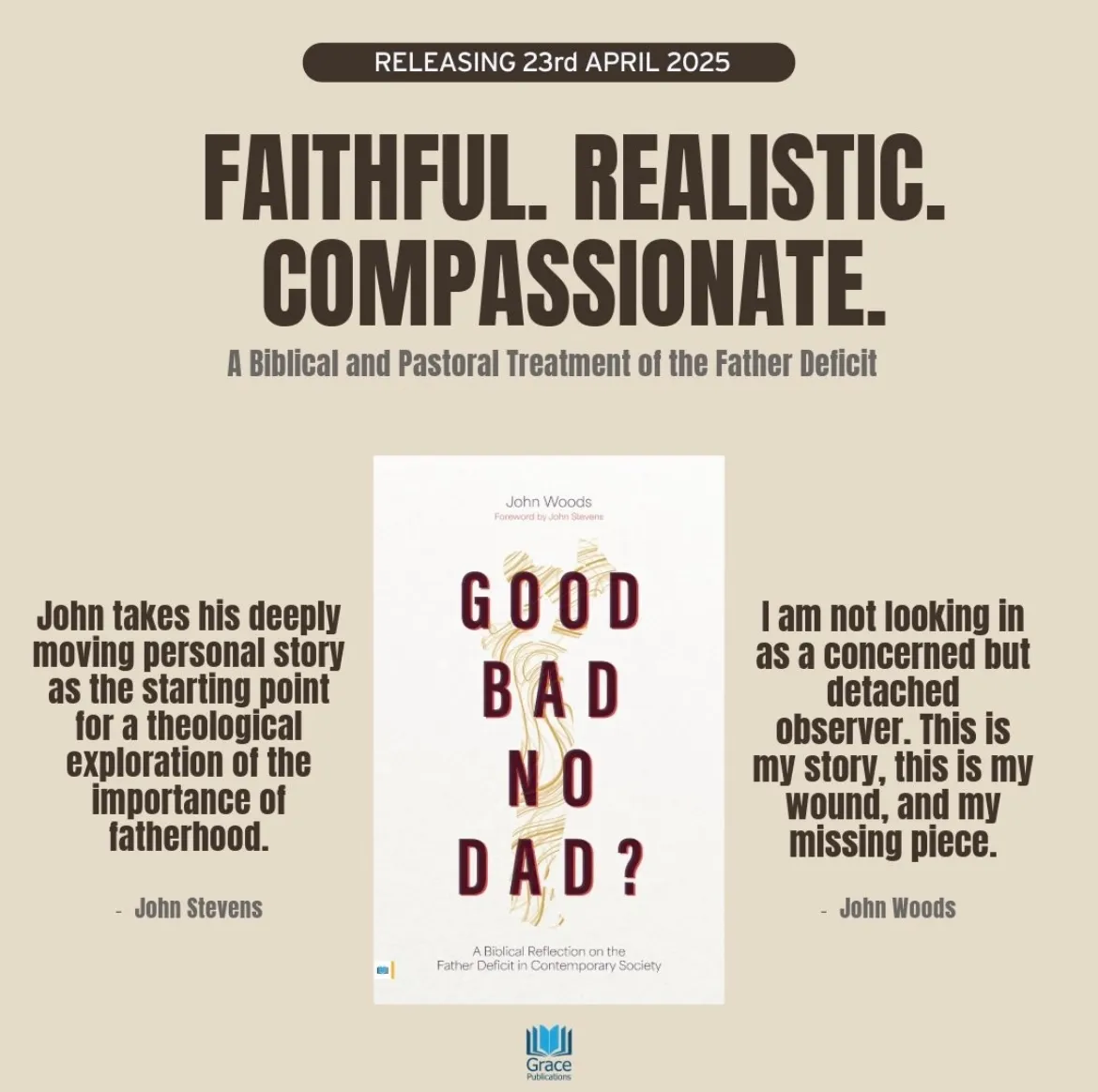 My latest book is on the topic of fatherlessness was published in April. It can be purchased from all the usual outlets and direct from the publisher: https://shorturl.at/FEsG0